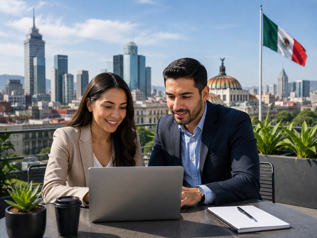 Professionals working on laptop